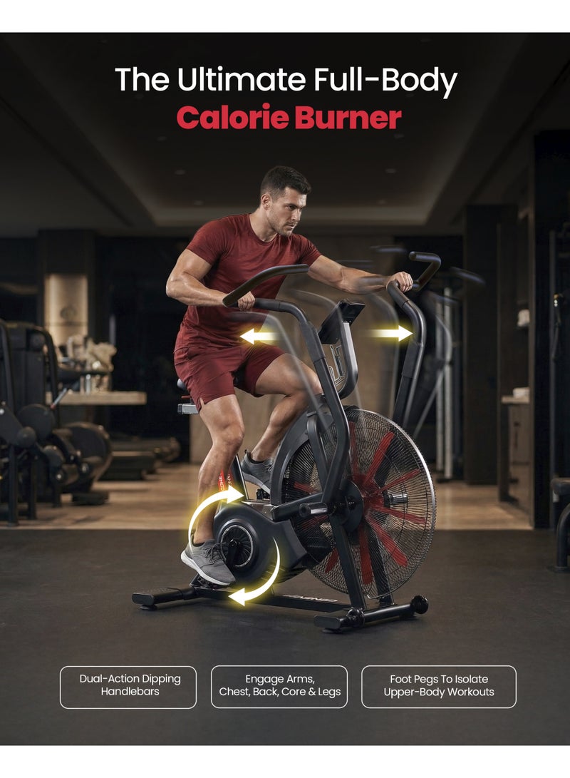 Sparnod Fitness دراجة سبايرنود فيتنس SAB-13 التجارية – عجلة مروحة، 165 برنامج محدد مسبقًا، وحدة تحكم فترات، مقعد مريح قابل للتعديل، مستشعر معدل ضربات القلب، إطار فولاذي ثقيل، سعة 150 كجم - Image 5