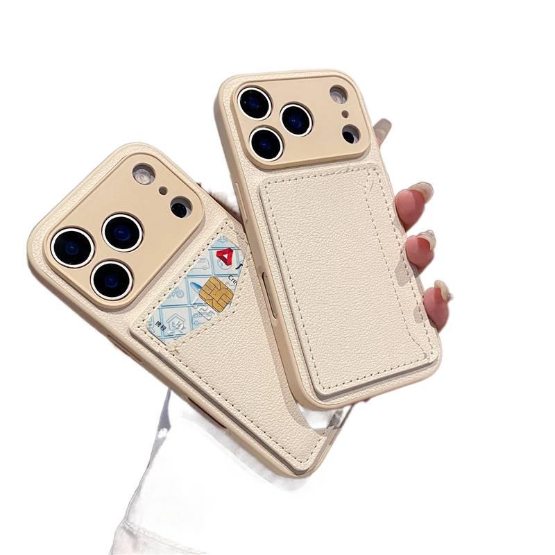 Protective Case | Green | Leather Texture | Card Holder | Drop Protection | Shockproof Cover for iPhone 16 / 16 Plus / 16 Pro / 16 Pro Max - Image 3