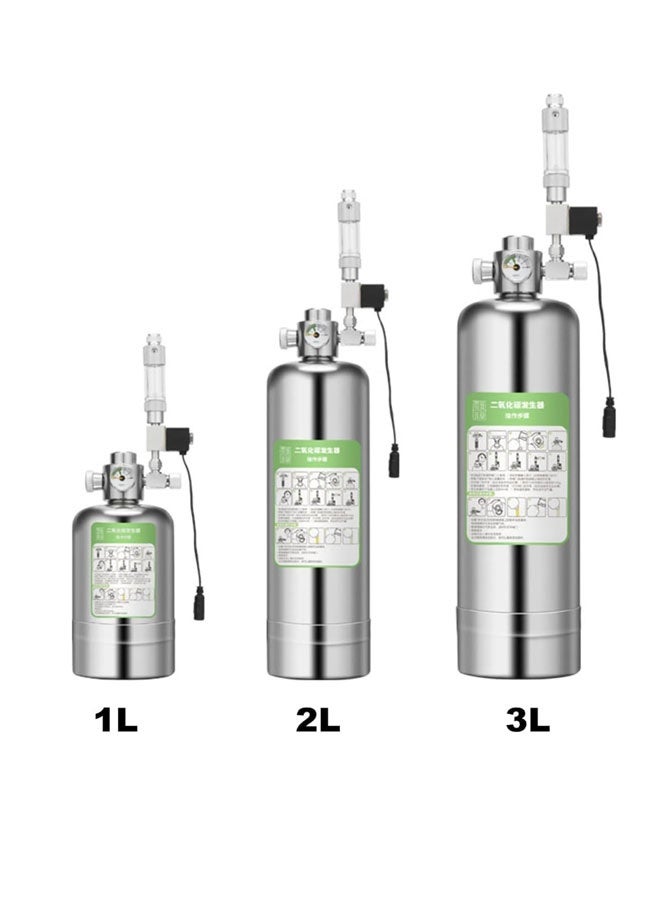 PK Aquarium CO2 Kit, 2L Capacity Reactor With Regulator, Easy-To-Use, High-Efficiency,Durable For Aquarium Decoration Silver - Image 4