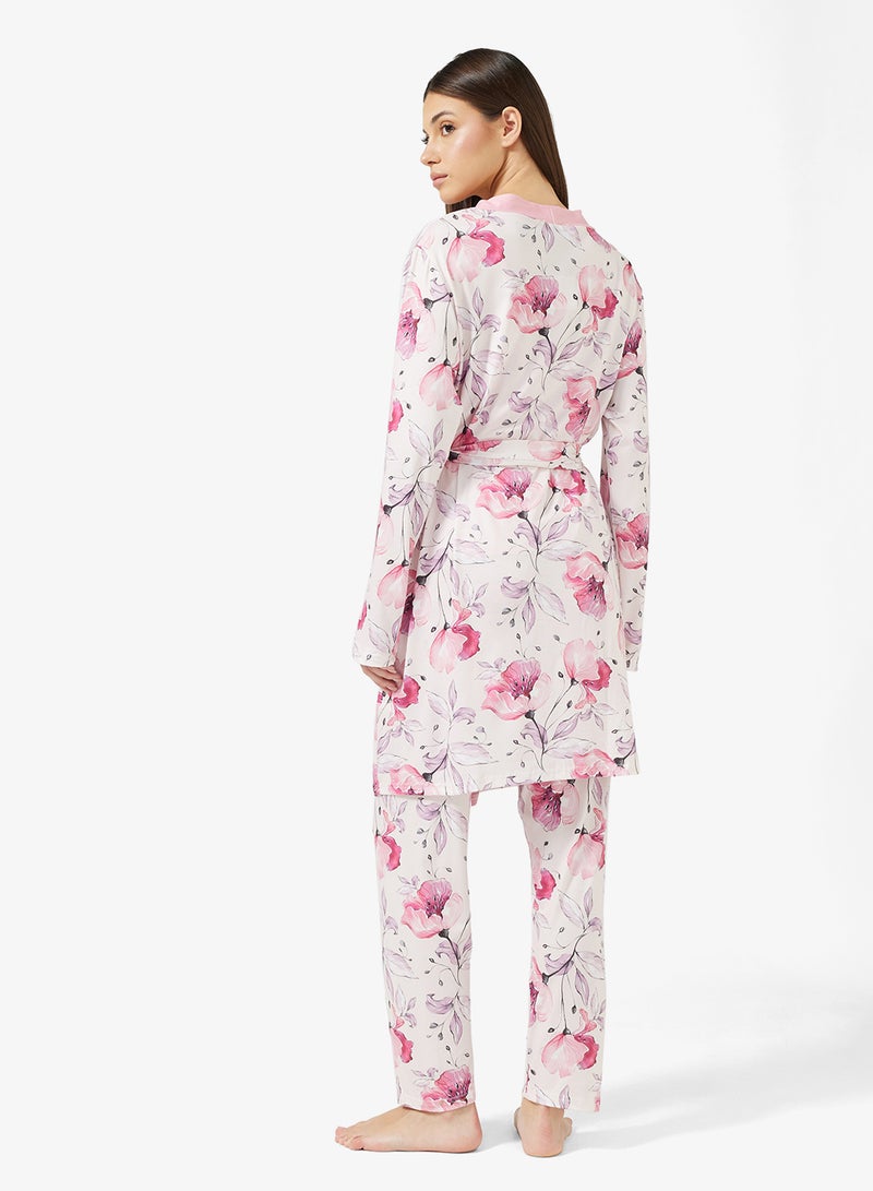 ELLA 3 Piece Floral Pyjama Set - Image 2