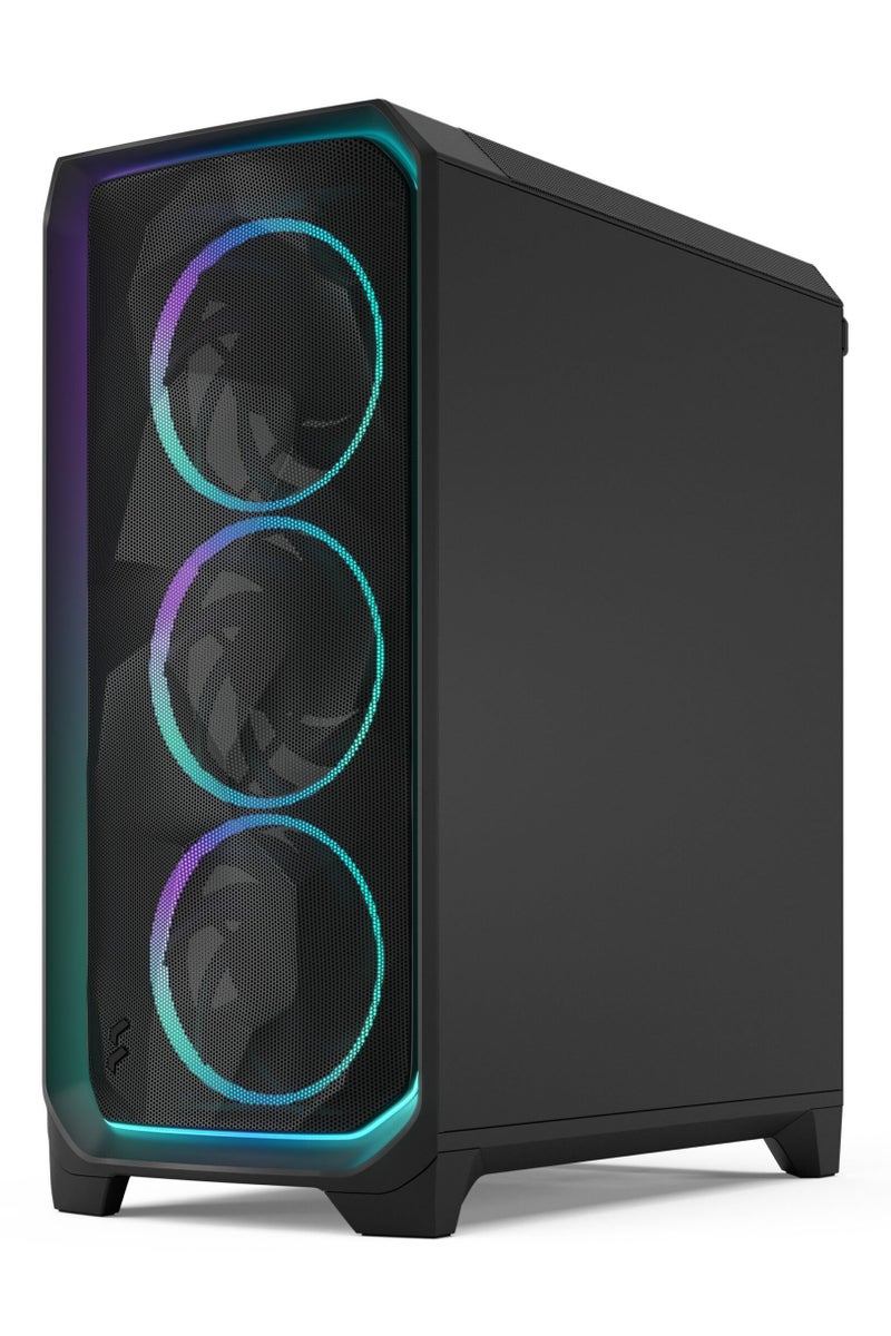 Fractal Design Meshify 3 Ambience Pro RGB Mid-Tower ATX Case Black Steel Frame with Light Tint Tempered Glass, 3x 140mm Momentum RGB PWM Fans, 100-LED RGB Lighting, Adjust Pro RGB/Fan Hub, USB-C 20Gbps Front I/O, Advanced Cable Management, High Airflow Mesh Front Panel, Black | FD-C-MES3A-03 - Image 3