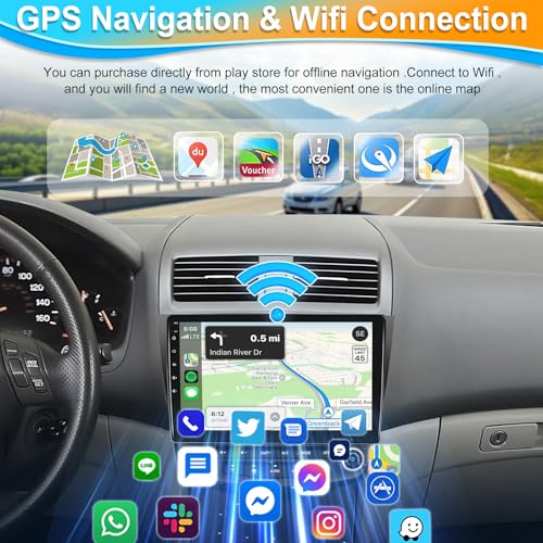 Podofo راديو ستيريو سيارة أندرويد 13 لهوندا أكورد 7 2003-2007 مع أبل كار بلاي اللاسلكي وأندرويد أوتو، جهاز استقبال صوتي بلوتوث 10.1" مع مرآة رابط، FM، تحكم في عجلة القيادة، كاميرا خلفية 1080P - Image 4