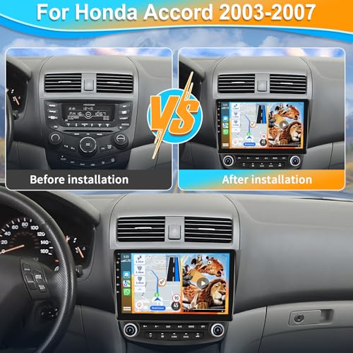 Podofo راديو ستيريو سيارة أندرويد 13 لهوندا أكورد 7 2003-2007 مع أبل كار بلاي اللاسلكي وأندرويد أوتو، جهاز استقبال صوتي بلوتوث 10.1" مع مرآة رابط، FM، تحكم في عجلة القيادة، كاميرا خلفية 1080P - Image 2