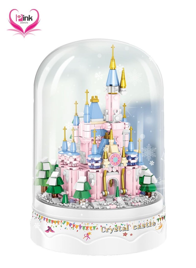 Pink Demon 683-Pieces of Mini Cartoon Crystal Castle Creative Model Jigsaw Puzzle Assembling Building Block Toys Castle Series Classic Creative Children's Building Block Toys - Image 1