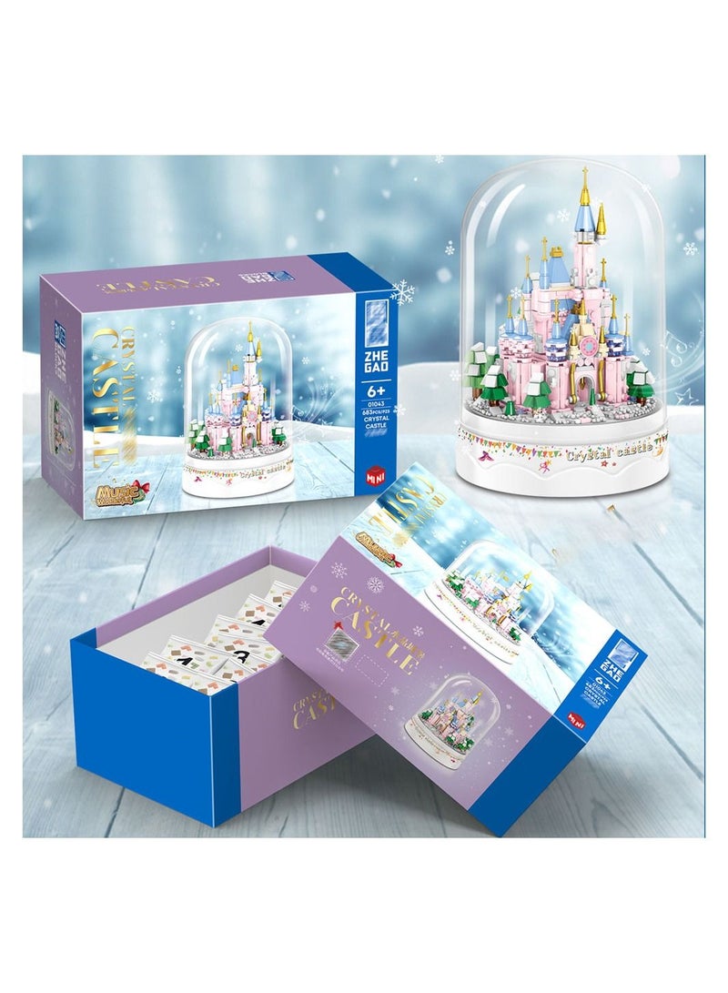 Pink Demon 683-Pieces of Mini Cartoon Crystal Castle Creative Model Jigsaw Puzzle Assembling Building Block Toys Castle Series Classic Creative Children's Building Block Toys - Image 3