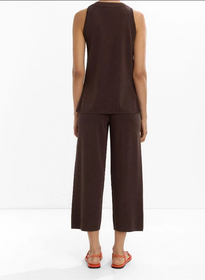 PARFOIS brown Cropped Knit Pants for Women | Best Price UAE