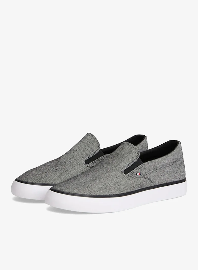 Tommy Hilfiger Black Linen Chambray Jacquard Slip-On Shoes for Men | Best Price UAE