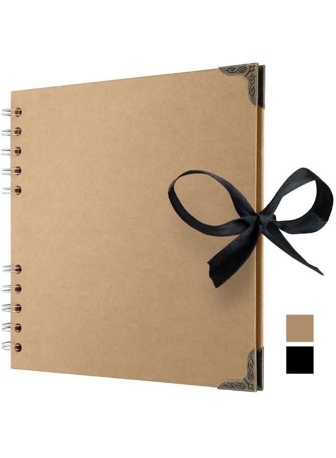 ألبوم سكرابوك 36 صفحة (8 × 8 بوصة) بني سميك 200gsm ورق كرافت ، ألبوم الصور سكرابوك ، كتاب الذاكرة - مثالي لألبومات سكرابوك الخاصة بك مشاريع الفن والحرف - Image 1