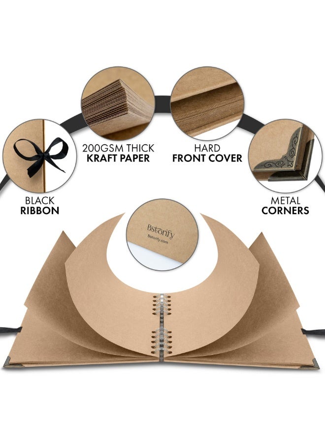 ألبوم سكرابوك 36 صفحة (8 × 8 بوصة) بني سميك 200gsm ورق كرافت ، ألبوم الصور سكرابوك ، كتاب الذاكرة - مثالي لألبومات سكرابوك الخاصة بك مشاريع الفن والحرف - Image 2