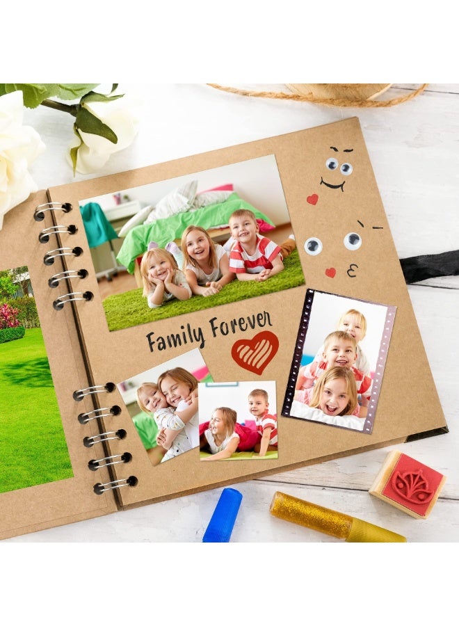 ألبوم سكرابوك 36 صفحة (8 × 8 بوصة) بني سميك 200gsm ورق كرافت ، ألبوم الصور سكرابوك ، كتاب الذاكرة - مثالي لألبومات سكرابوك الخاصة بك مشاريع الفن والحرف - Image 4
