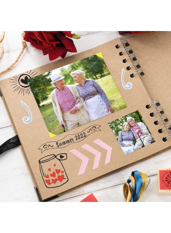 ألبوم سكرابوك 36 صفحة (8 × 8 بوصة) بني سميك 200gsm ورق كرافت ، ألبوم الصور سكرابوك ، كتاب الذاكرة - مثالي لألبومات سكرابوك الخاصة بك مشاريع الفن والحرف - Image 5