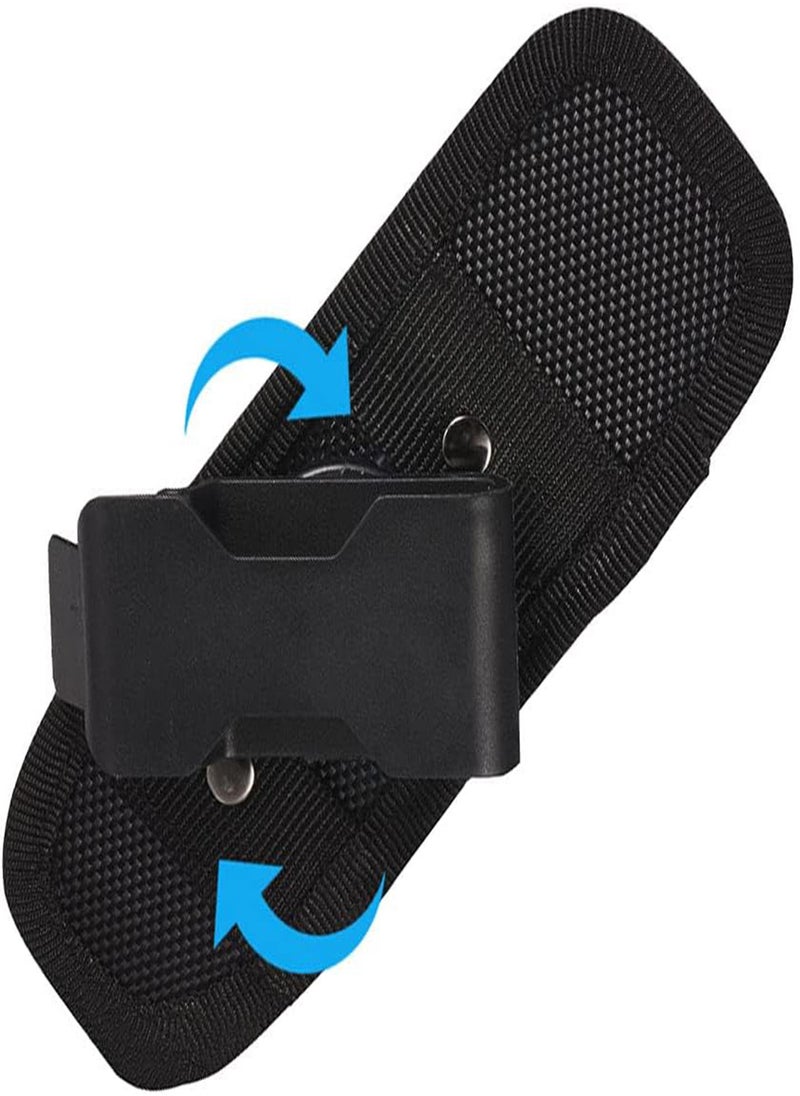 GGOOT Flashlight Pouch, Led Torch Flashlight Holster for Tactical Torch Tactical 360 Degrees Rotatable Flashlight Holder Pouch Belt Flashlight Nylon Cover Pouch with Rotatable Clip for Outdoor Camping  - Image 3