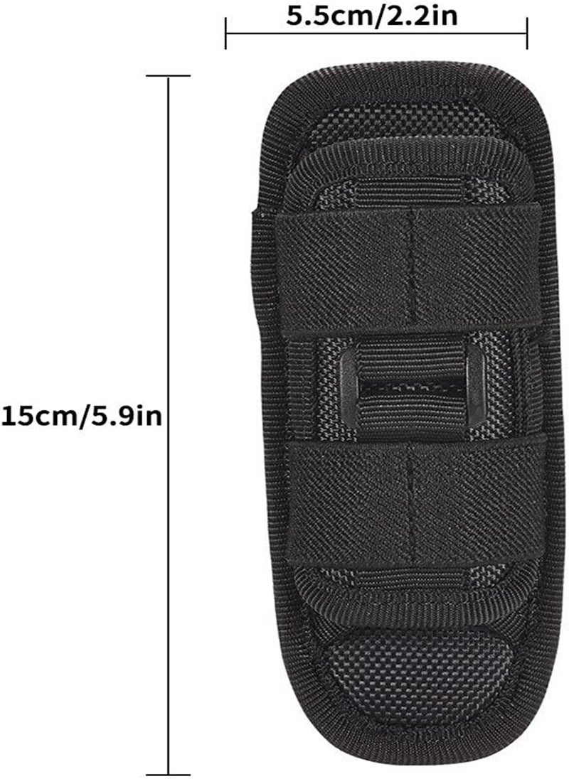 GGOOT Flashlight Pouch, Led Torch Flashlight Holster for Tactical Torch Tactical 360 Degrees Rotatable Flashlight Holder Pouch Belt Flashlight Nylon Cover Pouch with Rotatable Clip for Outdoor Camping  - Image 2