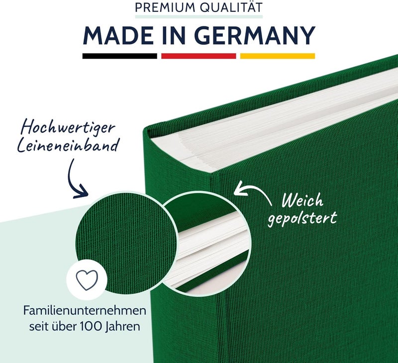 Goldbuch Summertime Trend 24806 Photo Album, 25 x 25 cm, Photo Book with 60 White Pages & Glassine Dividers, Linen Photo Album, Memory Album, Dark Green - Image 3