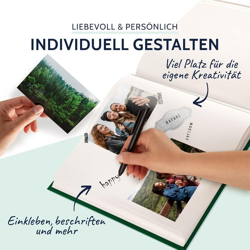Goldbuch Summertime Trend 24806 Photo Album, 25 x 25 cm, Photo Book with 60 White Pages & Glassine Dividers, Linen Photo Album, Memory Album, Dark Green - Image 5