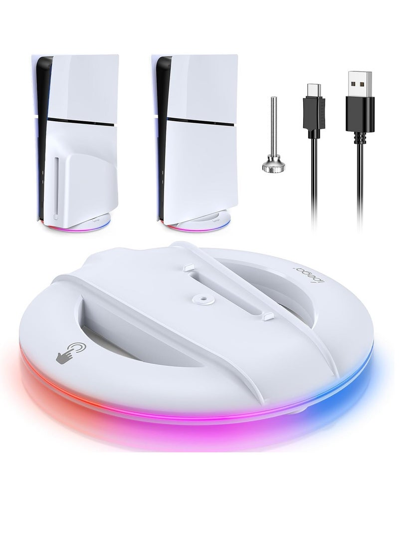 Ipega قاعدة حامل رأسية مع 14 وضعًا لإضاءة RGB لقرص وحدة التحكم PS5 Slim والإصدار الرقمي  - Image 1