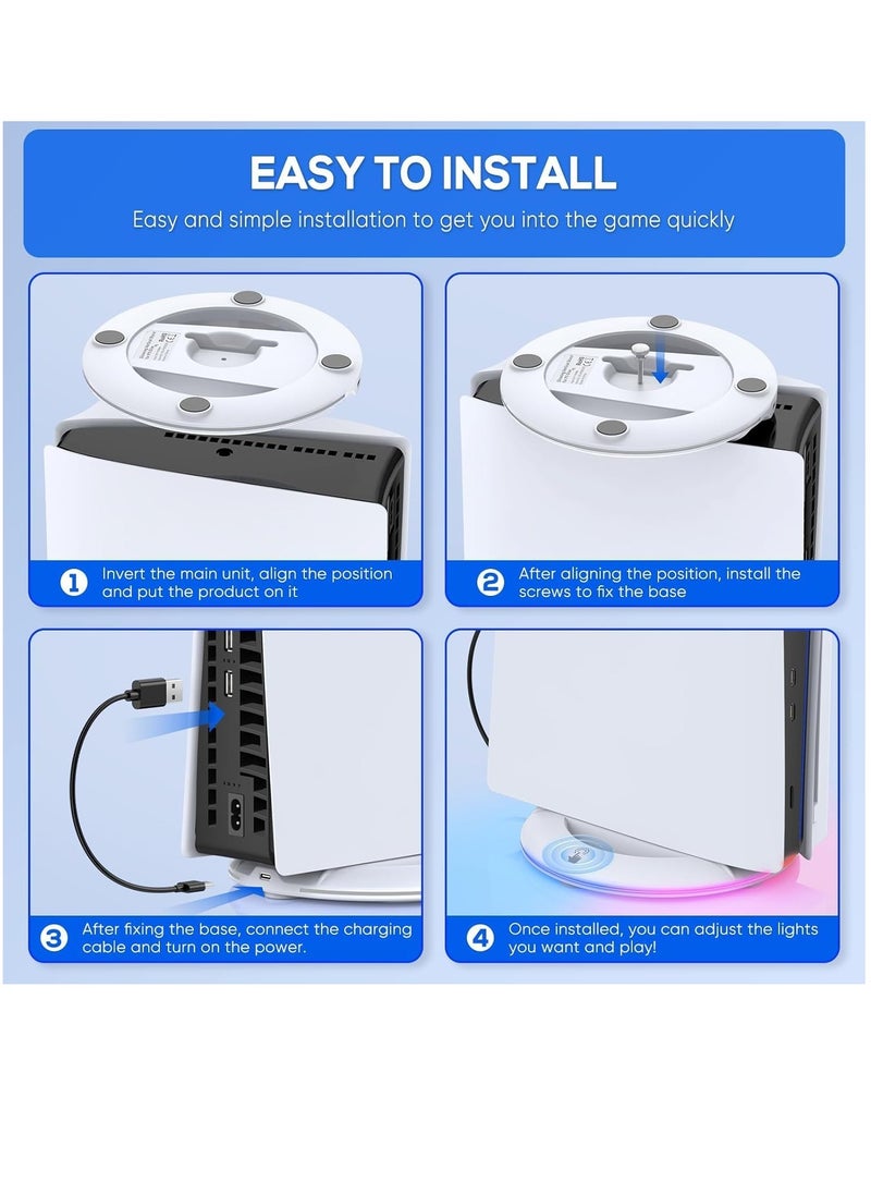 Ipega قاعدة حامل رأسية مع 14 وضعًا لإضاءة RGB لقرص وحدة التحكم PS5 Slim والإصدار الرقمي  - Image 5