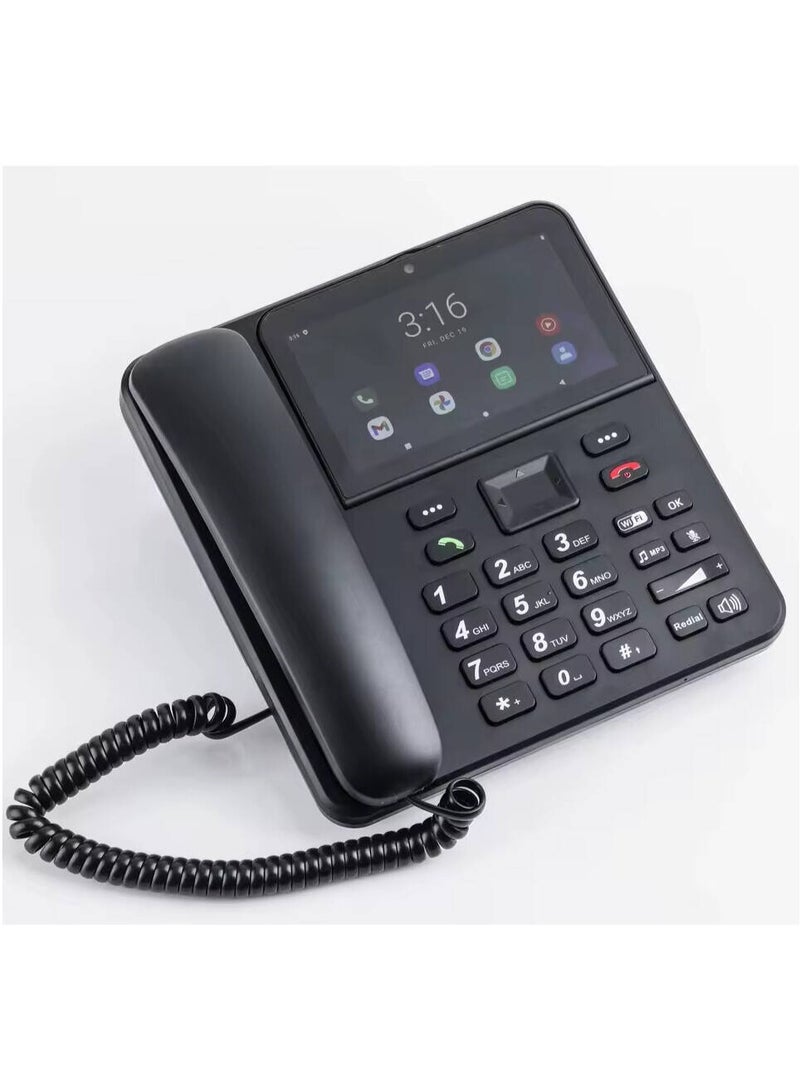 FIPKA ZT9300 Landline Phone, 5" Touch Screen Display,  Android System, WiFi 4G Video Telephone, 4G Dual SIM Cards, Wireless Functionality, Black | ZT9300 - Image 3