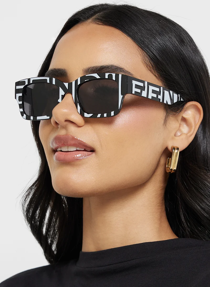 Ginger Stripe Detail Wayfarer Sunglasses