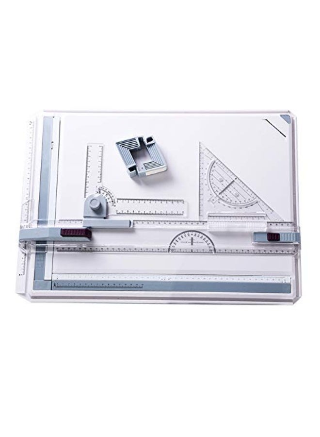 Mordely A3 Drawing Table Board, Adjustable Measuring System Angle Parallel Motion Drawing Board - Image 1