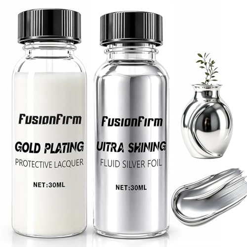 FusionFirm Liquid Leaf Paint AlcoholBased Airbrush Paint High Gloss Finish Silver 1 Fl Oz - Image 1