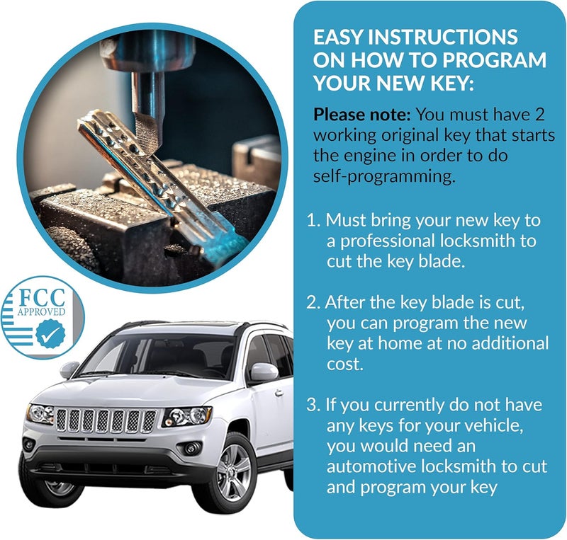 Keyless2Go Keyless Entry Remote Car Key Replacement - 2 Pack - Image 5