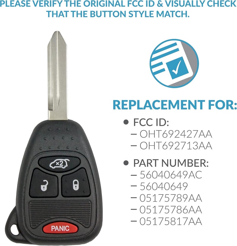 Keyless2Go Keyless Entry Remote Car Key Replacement - 2 Pack - Image 4