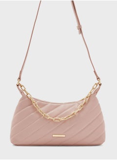 Top Handle Chain Detail Satchel