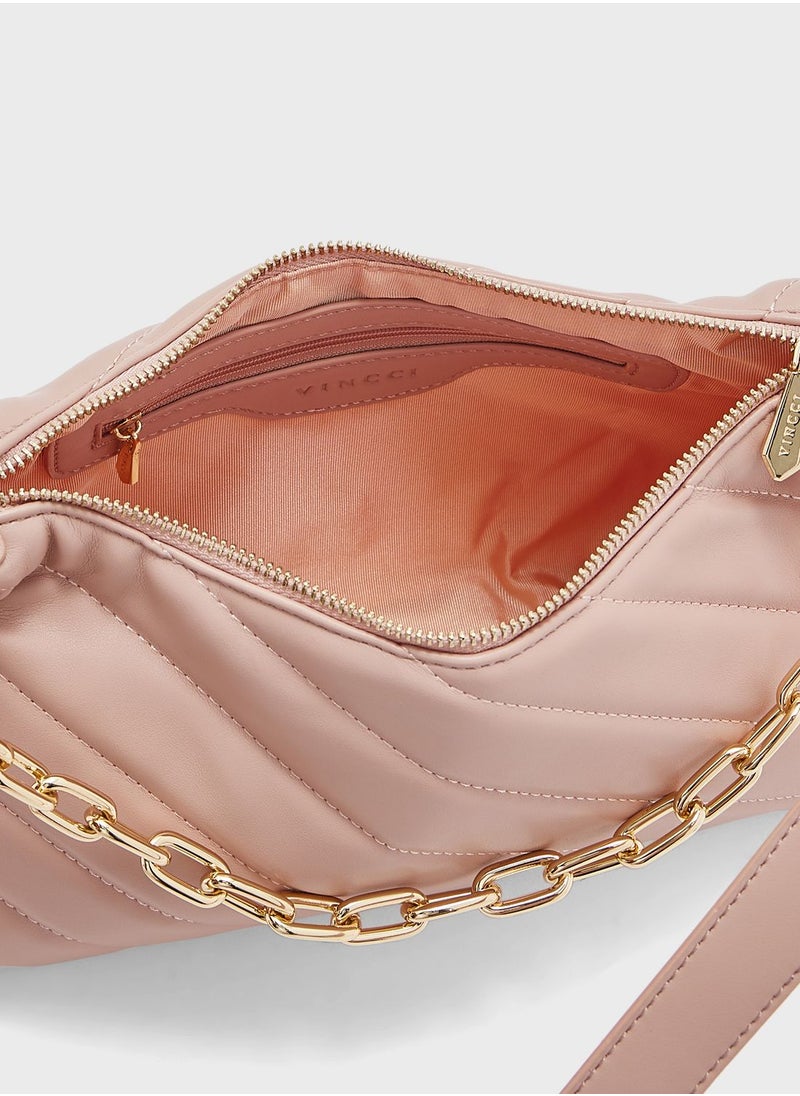 Vincci - Top Handle Chain Detail Satchel - Image 1