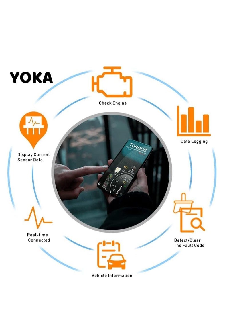 يوكا - ماسح YOKA WiFi OBD2 – الكشف الفوري عن أعطال السيارة وأداة التشخيص، متوافق مع iOS، أندرويد وويندوز - Image 1