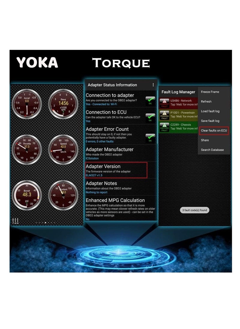 يوكا - ماسح YOKA WiFi OBD2 – الكشف الفوري عن أعطال السيارة وأداة التشخيص، متوافق مع iOS، أندرويد وويندوز - Image 1