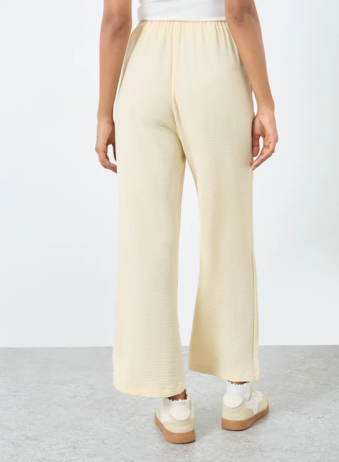 Styli Styli Women Solid Drawstring Waist Wide Leg Pants