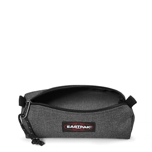 EASTPAK Benchmark Single Pencil Case – Water-Resistant Polyester, Zipper Compartment, Lightweight & Durable, Black Denim - Image 2