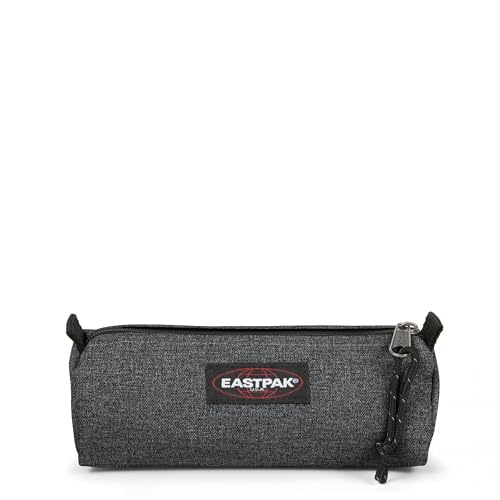 EASTPAK Benchmark Single Pencil Case – Water-Resistant Polyester, Zipper Compartment, Lightweight & Durable, Black Denim - Image 1