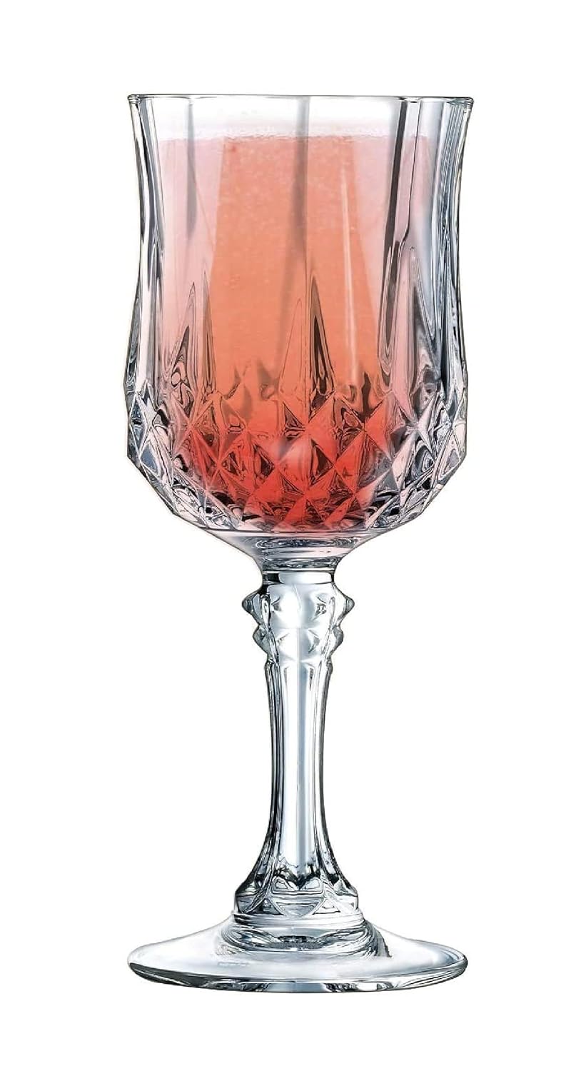 NVRA Italian Premium Crystal Clear Glass Red and White Wine Glass Pack of 6 Crystal Clear Diamond Glass Glassware250 ml Perfect for Scotch Mixed Drinks Wine Bourbon JuiceDrinks - Image 3