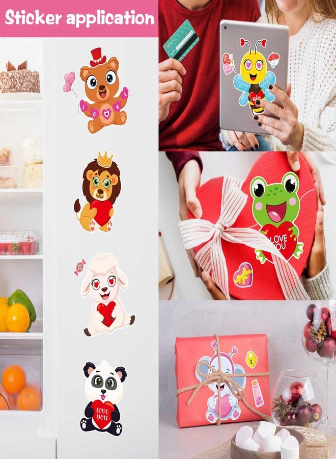 DUJAA 32 Sheets Valentine Stickers for Kids Toddlers, Make a Face Stickers, Animal Love Heart Stickers, Make Your Own Animal Stickers Party Decorations Supplies - Image 5