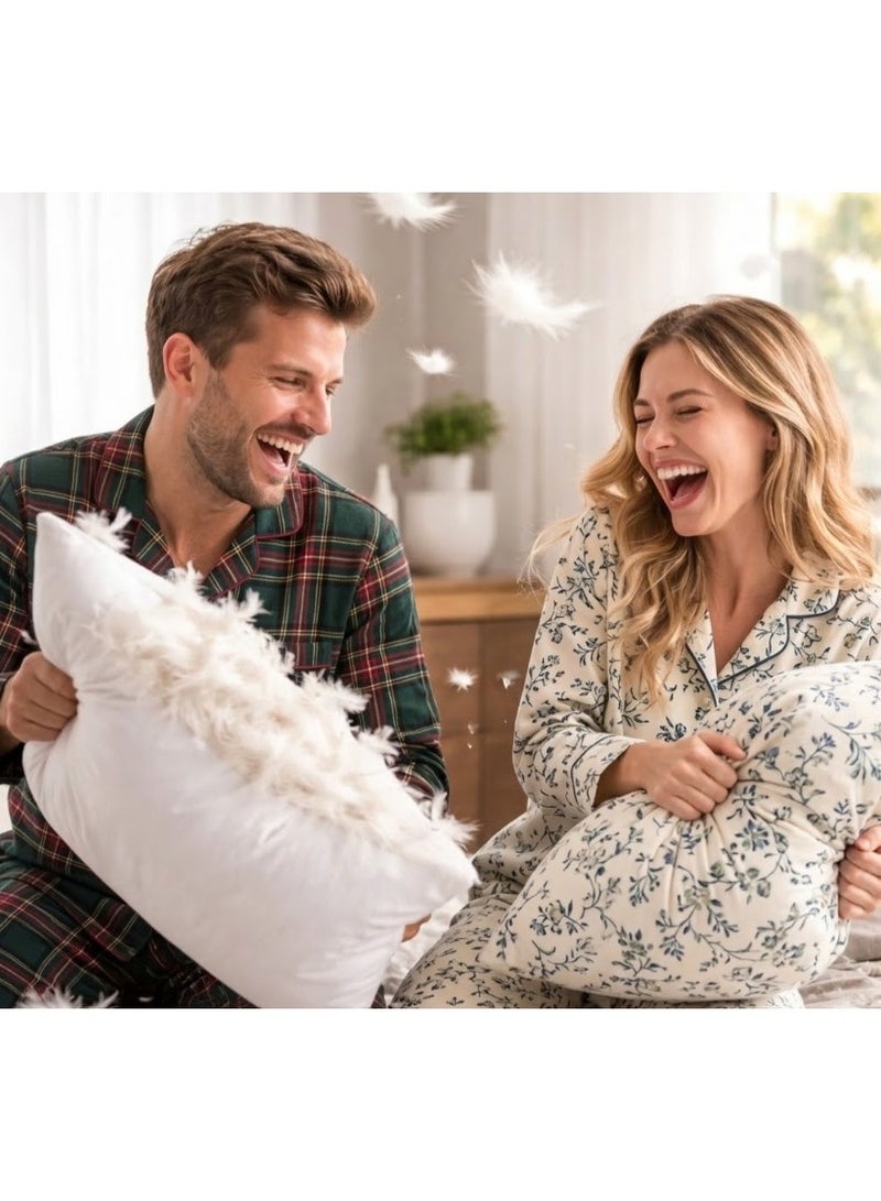 وسادة ريش النعام ، فاخرة وناعمة وجيدة التهوية، وسادة سرير عالية الجودة، مضادة للحساسية، مريحة لدعم الرقبة، وسادة نوم بيضاء - Image 2