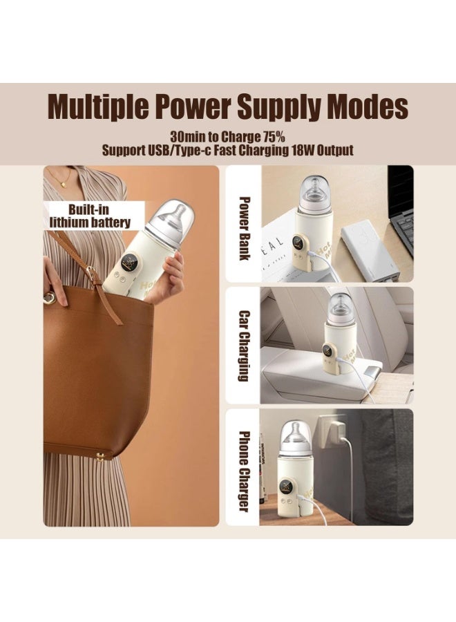 سخان زجاجات محمول، تسخين سريع، مقاوم للتسرب، سخان سفر قابل للتعديل مع بطارية، يعمل ببطارية 10000 مللي أمبير في الساعة، سخان حليب الثدي للسفر في الهواء الطلق - Image 2