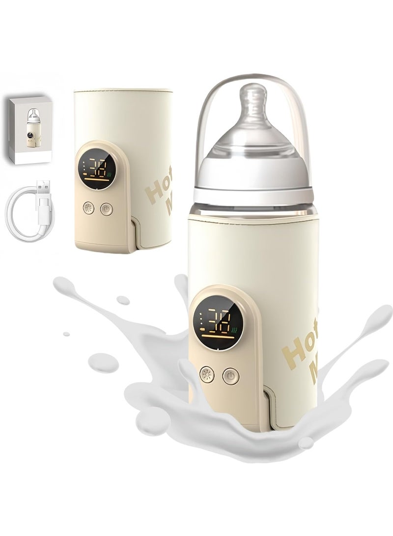 سخان زجاجات محمول، تسخين سريع، مقاوم للتسرب، سخان سفر قابل للتعديل مع بطارية، يعمل ببطارية 10000 مللي أمبير في الساعة، سخان حليب الثدي للسفر في الهواء الطلق - Image 1