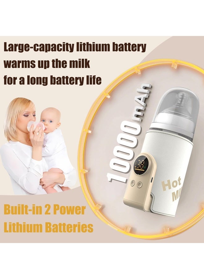 سخان زجاجات محمول، تسخين سريع، مقاوم للتسرب، سخان سفر قابل للتعديل مع بطارية، يعمل ببطارية 10000 مللي أمبير في الساعة، سخان حليب الثدي للسفر في الهواء الطلق - Image 3