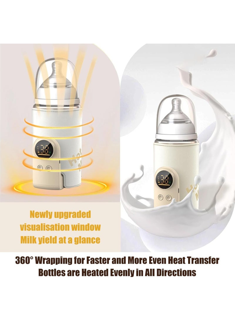 سخان زجاجات محمول، تسخين سريع، مقاوم للتسرب، سخان سفر قابل للتعديل مع بطارية، يعمل ببطارية 10000 مللي أمبير في الساعة، سخان حليب الثدي للسفر في الهواء الطلق - Image 4