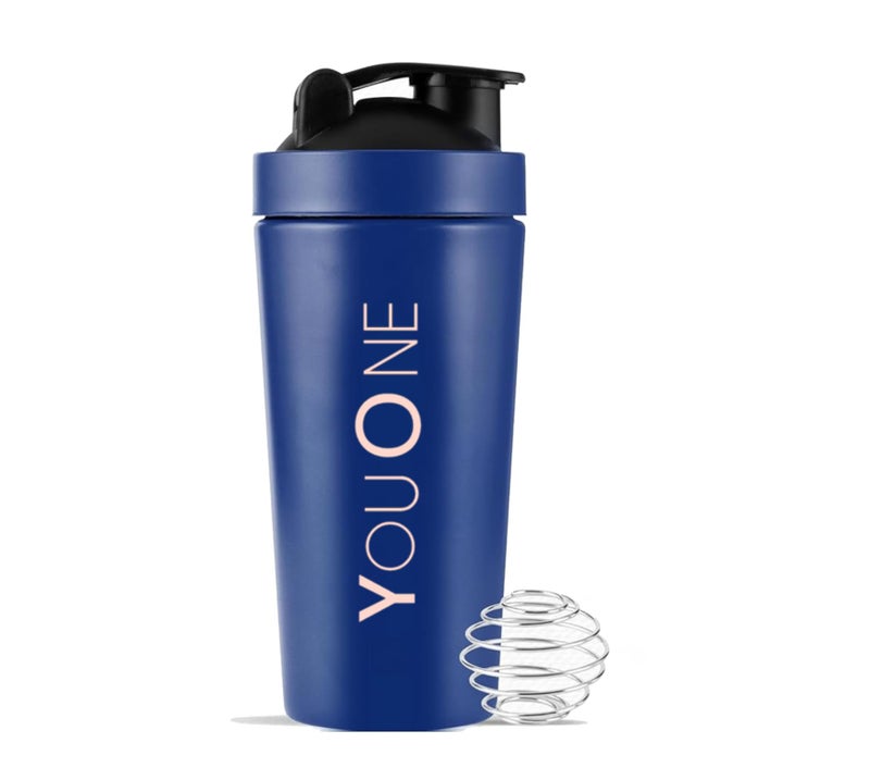 YOUONE Stainless Steel Shaker Bottles For Gym (Black)- 100% Leakproof Guarantee, Ideal For Protein, Pre Workout, Bcaas & Water Bpa Free Material, 750 milliliter - Image 1