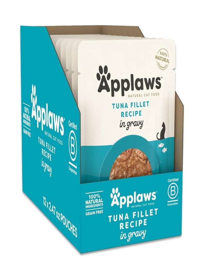 Applaws Natural Wet Cat Food in Gravy, Limited and Natural Ingredients, High Protein with No Artificial Additives, Tuna Fillet in Gravy (12 x 2.47oz Pouches)