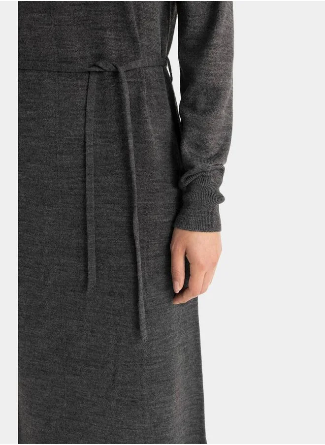 DeFacto Belted Knit Dress