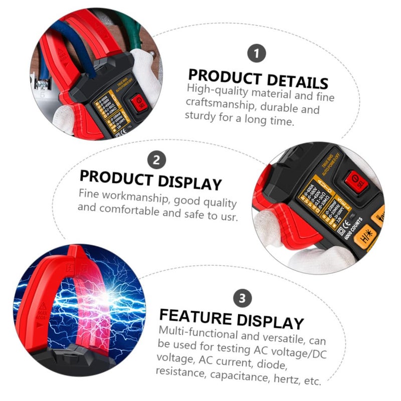 Healifty Digital Clamp Meter St193 Auto-ranging Smart Multimeter for Electrical Repair with Ac/dc Voltage Current Test, Portable Clamp-Type Tester Without Battery for Home and Industrial - Image 3