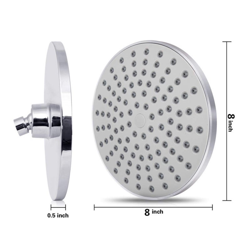 Rainfall Shower Head Combo 8 Inch Rain Showerhead and 3-Setting Handheld Showerhead Hose Bracket 3-Way Splitter Polished Chrome High Pressure Shower Head Combo - Image 5