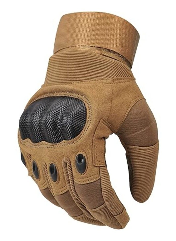 Generic Motorcycle and Cycle Gloves, Full Finger Touchscreen For Riding Hiking Climbing Training (Size-XL) Color-Brown - Image 3