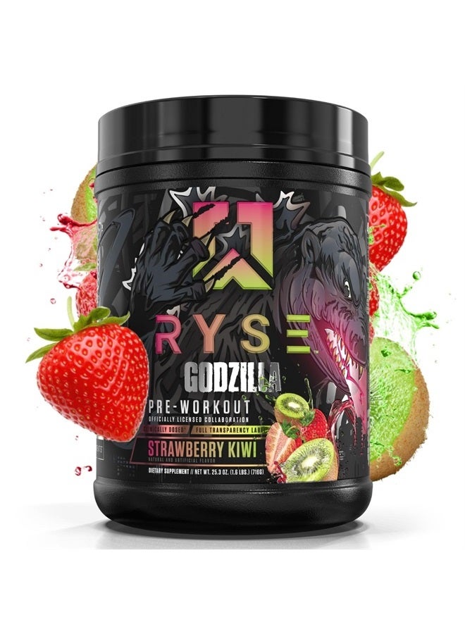 RYSE Up Supplements Noel Deyzel x Godzilla Pre Workout | Intense Pumps, Energy, & Focus | Citrulline & Beta Alanine | 400mg Total Caffeine | 40 Servings (Strawberry Kiwi) - Image 1