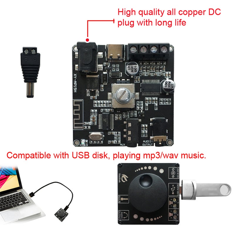 Mini 20W+20W BT 5.0 Wireless Audio Digital Power Amplifier Mobilephone Control Stereo Board Amp Dual Channel Amplificador - Image 3