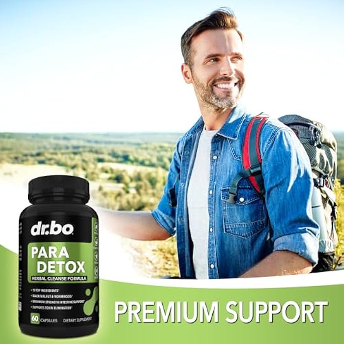 dr.bo DR. BO para Cleanse Human Detox Guard - Intestinal Pills Support for Humans - Pro Gut Health Intestine Supplement Stomach for Adults - Herbal Wormwood Black Walnut Complex & Cloves - 60 Capsules - Image 5